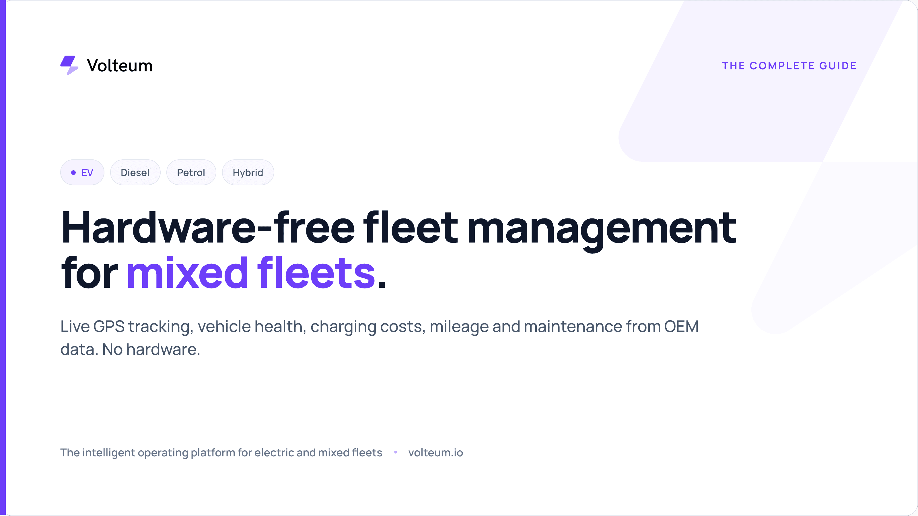 Volteum: the complete guide to hardware-free fleet management for electric and mixed fleets